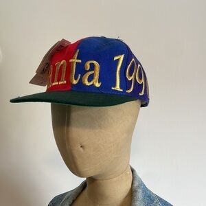 VTG Atlanta 1996 Olympics SnapBack Hat ColorBlock Gold The Game Deadstock